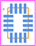 FSA2466UMX - onsemi PCB footprint - Quad Flat No-Lead - Quad Flat No-Lead - 16-Pin Ultrathin Molded Leadless Package (UMLP