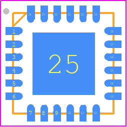 SI34061-A-GMR - Skyworks PCB footprint - Quad Flat No-Lead - Quad Flat No-Lead - SI34061-A-GMR