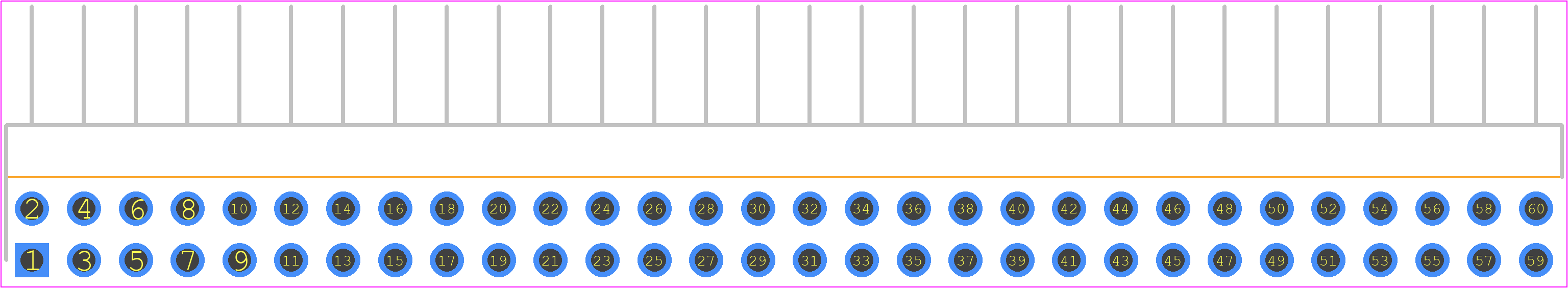 TSW-130-08-L-D-RA - SAMTEC PCB footprint - Header, Unshrouded - Right Angle PTH Pin - Header, Unshrouded - Right Angle PTH Pin - TSW-130-08-L-D-RA