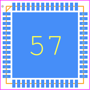 Si3474A-A01-IM - Skyworks PCB footprint - Quad Flat No-Lead - Quad Flat No-Lead - 56-Pin QFN
