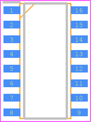 LA2615M - Sanyo PCB footprint - Small Outline Packages - Small Outline Packages - MFP16