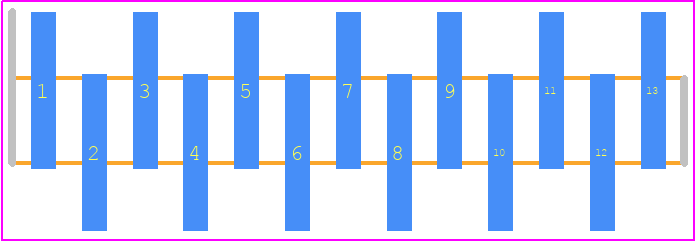 GRPB131VWTC-RC - Sullins PCB footprint - Header, Unshrouded - Single Row Staggered SMD Pin - Header, Unshrouded - Single Row Staggered SMD Pin - GRPB131VWTC-RC/