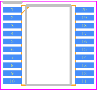 SSI2140 - Sound Semiconductor PCB footprint - Small Outline Packages - Small Outline Packages - 20-Lead Plastic Shrink Small Outline Package (SSOP) 0.026” Pitch, 0.173” Body Width_2021