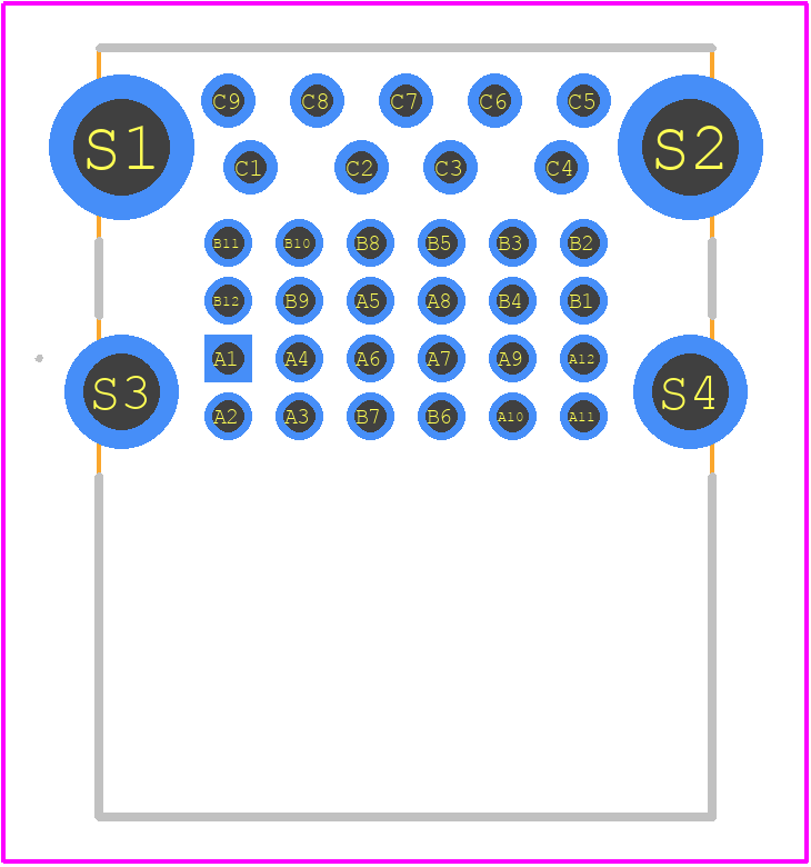 USB-A3-C31-D-RA-CS1 - Adam Tech PCB footprint - Other - Other - USB-A3-C31-D-RA-CS1-2