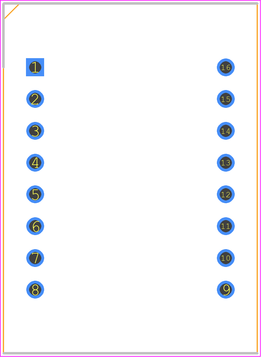 SC08-11SURKWA - Kingbright PCB footprint - Dual-In-Line Sockets - Dual-In-Line Sockets - 16-DIP (0.600", 15.24mm), 13 Leads