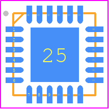 SI3050-E1-FM - Skyworks PCB footprint - Quad Flat No-Lead - Quad Flat No-Lead - 24-Pin  QFN
