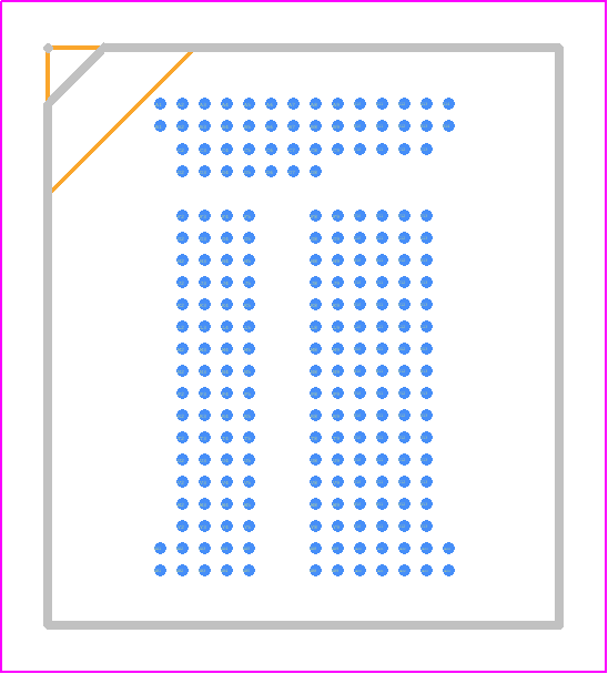 H9TQ17ABJTMCUR - Hynix PCB footprint - BGA - BGA - 221BALL BGA