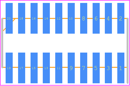 FTR-110-01-L-D-P - SAMTEC PCB footprint - Header, Unshrouded - Straight SMD Pin - Header, Unshrouded - Straight SMD Pin - FTR-110-01-L-D-P