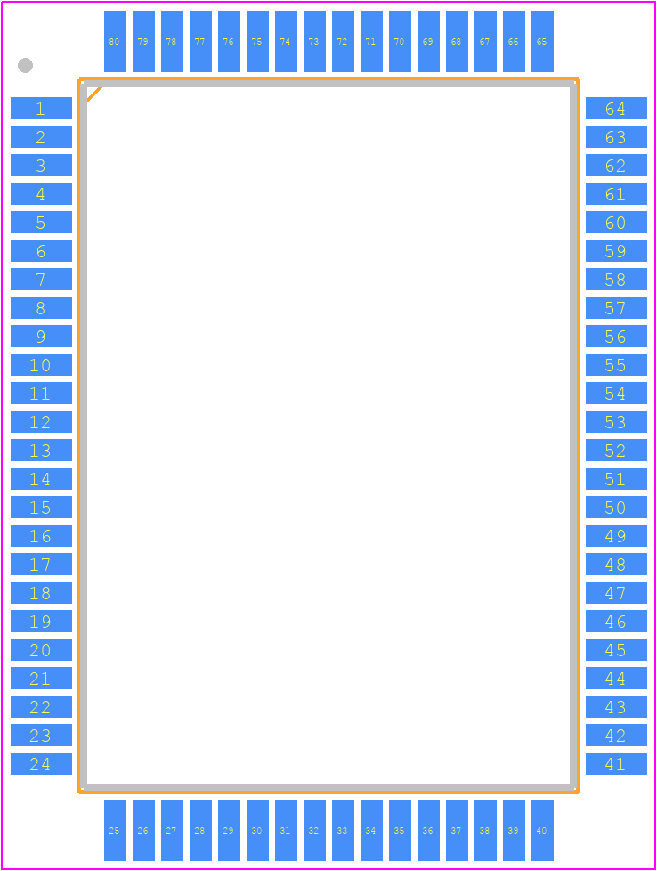 M38239GCFP#U0 - Renesas Electronics PCB footprint - Quad Flat Packages - Quad Flat Packages - PRQP0080GB-A