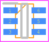 DMC206E20R - Panasonic PCB footprint - SOT23 (6-Pin) - SOT23 (6-Pin) - Mini6-G4-B