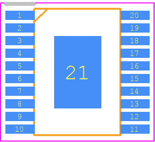 TPS51116PWP - Texas Instruments PCB footprint - Small Outline Packages - Small Outline Packages - 20-Pin HTSSOP