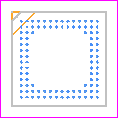 LCMXO256E-4MN100C - Lattice Semiconductor PCB footprint - BGA - BGA - MN100