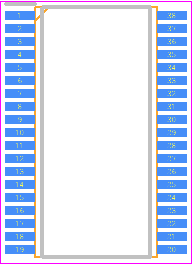 MSP430F2272IDA - Texas Instruments PCB footprint - Small Outline Packages - Small Outline Packages - DA (R-PDSO-G38)