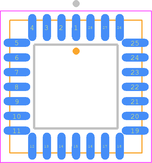 ADG506AKPZ - Analog Devices PCB footprint - Plastic Leaded Chip Carrier - Plastic Leaded Chip Carrier - P-28A