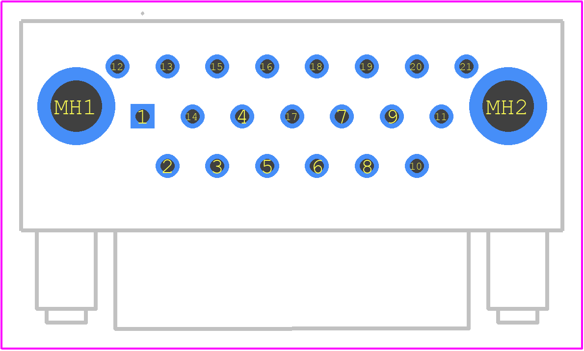 MDM-21SCBRP-A174 - ITT CANNON PCB footprint - Other - Other - MDM-21SCBRP-A174-2