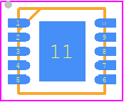 SI52111-B5-GM2 - Skyworks PCB footprint - Small Outline No-lead - Small Outline No-lead - 10-Pin TDFN