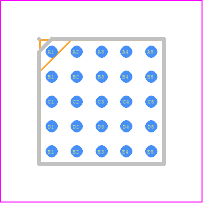 LTM4661IY - Analog Devices PCB footprint - BGA - BGA - BGA Package 25-Lead (6.25mm × 6.25mm × 2.42mm) (Reference LTC DWG # 05-08-1502 Rev A)