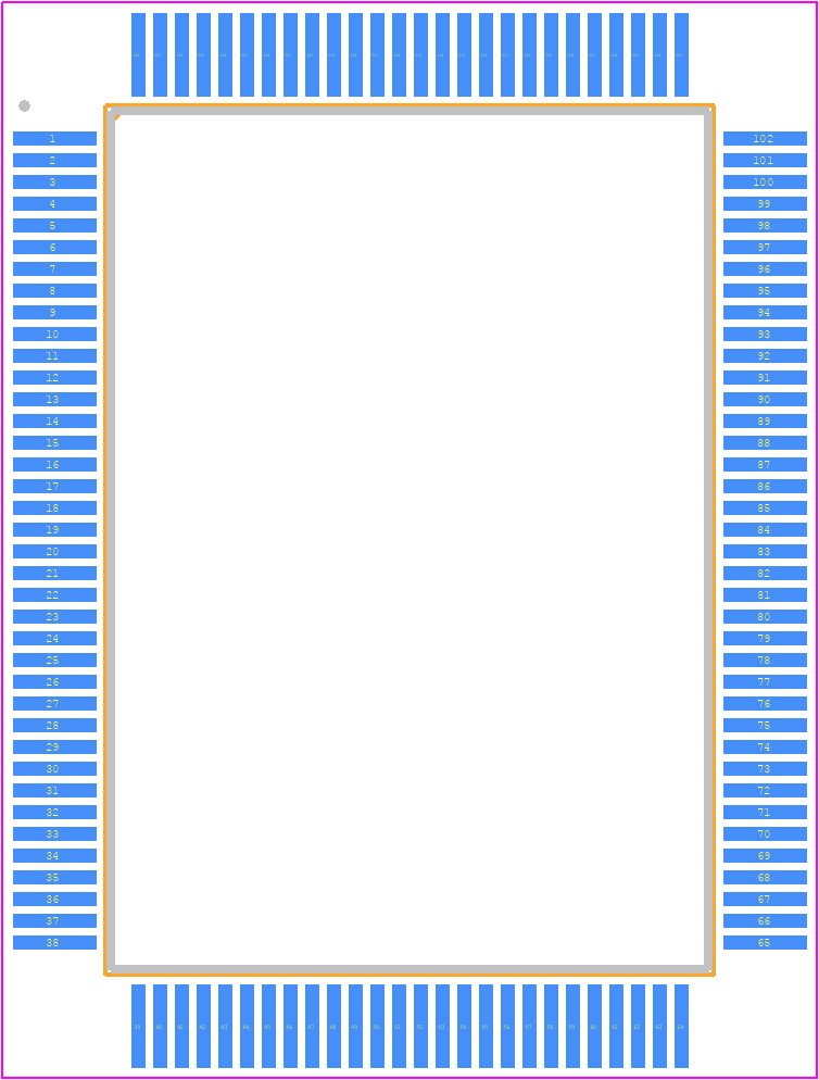 DP83865BVH/NOPB - Texas Instruments PCB footprint - Quad Flat Packages - Quad Flat Packages - 128 Lead Plastic Flat Pack--