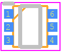 US6M2 - ROHM Semiconductor PCB footprint - SO Transistor Flat Lead - SO Transistor Flat Lead - TUMT6_21