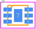 DIO6507FN6 - DIOO Microcircuits PCB footprint - Small Outline No-lead - Small Outline No-lead - DFN1.6*1.6-6