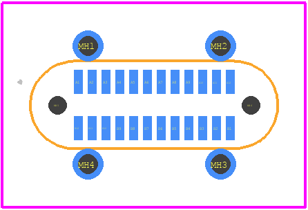 U263-241N-4BQC03 - XKB Connectivity PCB footprint - Other - Other - U263-241N-4BQC03-4