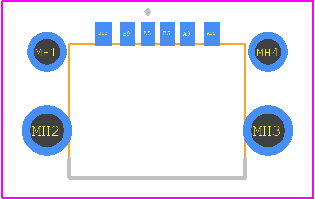 USB4515-GF-A - GCT (GLOBAL CONNECTOR TECHNOLOGY) PCB footprint - Other - Other - USB4515-GF-A-2