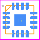 PAC1952T-1E/4MX - Microchip PCB footprint - Quad Flat No-Lead - Quad Flat No-Lead - 16-Lead VQFN, (3 x 3 mm)