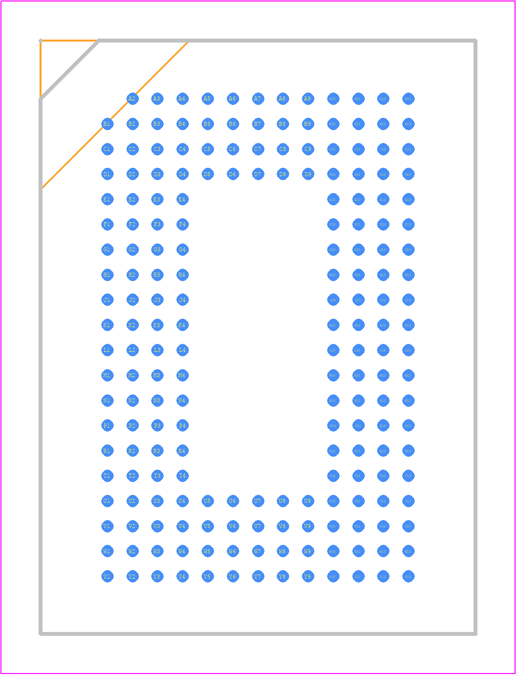 3D3D16G72WB2723 - 3D Plus PCB footprint - BGA - BGA - BGA 199 balls