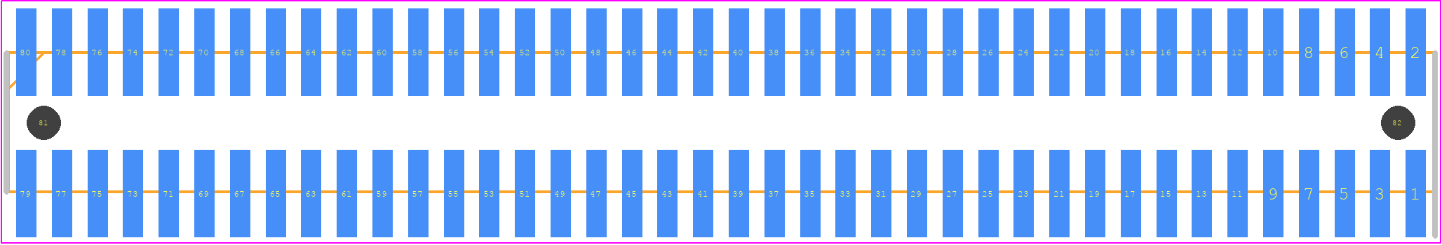 FTR-140-57-G-D-LC - SAMTEC PCB footprint - Header, Unshrouded - Straight SMD Pin - Header, Unshrouded - Straight SMD Pin - FTR-140-57-G-D-LC