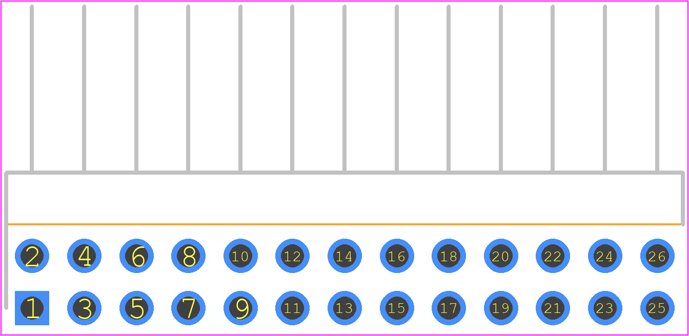 TSW-113-16-L-D-RA - SAMTEC PCB footprint - Header, Unshrouded - Right Angle PTH Pin - Header, Unshrouded - Right Angle PTH Pin - TSW-113-16-L-D-RA