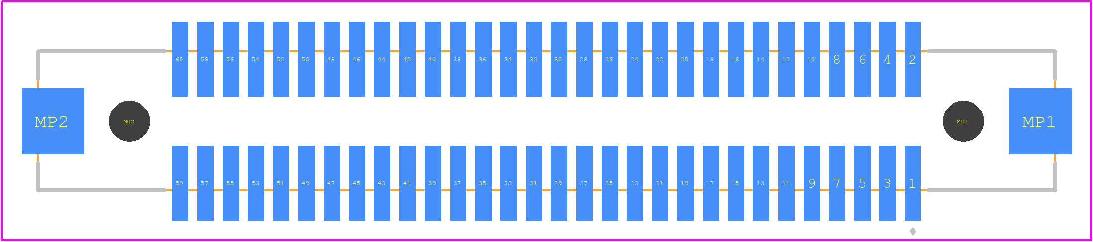 FX2-60S-1.27SVL(98) - Hirose PCB footprint - Other - Other - FX2-60S-1.27SVL(98)