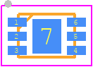SGM6031-3.3 - SGMICRO PCB footprint - Small Outline No-lead - Small Outline No-lead - UTDFN-1.5×2-6L