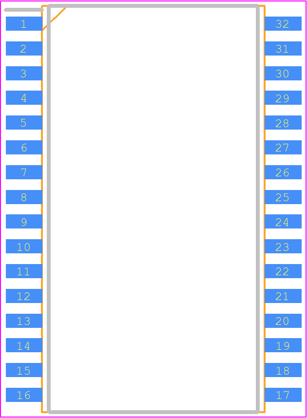 KM684000BLG-5L - SAMSUNG PCB footprint - Small Outline Packages - Small Outline Packages - 32 PIN PLASTIC SMALL OUTLINE PACKAGE (525mil)