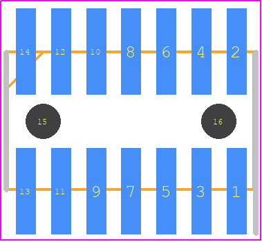 FTR-107-52-L-D-A - SAMTEC PCB footprint - Header, Unshrouded - Straight SMD Pin - Header, Unshrouded - Straight SMD Pin - FTR-107-52-L-D-A