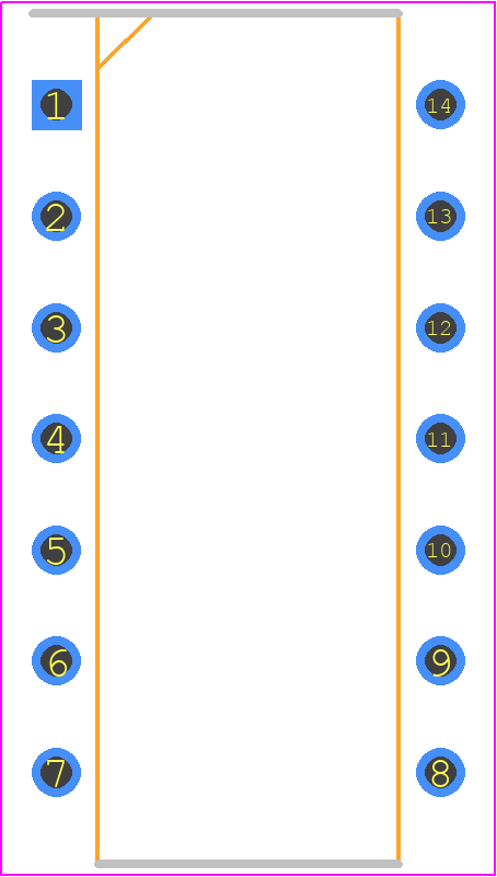 THAT340P14-U - THAT CORPORATION PCB footprint - Dual-In-Line Packages - Dual-In-Line Packages - 14-DIP