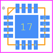 MAX25201ATEB/VY+ - Analog Devices PCB footprint - Quad Flat No-Lead - Quad Flat No-Lead - T1633Y+5C