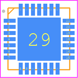 AX5045-1-TW30 - onsemi PCB footprint - Quad Flat No-Lead - Quad Flat No-Lead - QFN28 5x5, 0.5P CASE 485EH ISSUE A