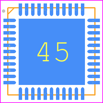 ATMEGA324PB-MBTES - Microchip PCB footprint - Quad Flat No-Lead - Quad Flat No-Lead - 44-pin VQFN /w