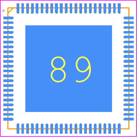 RTL8367N-VB-CG - Realtek PCB footprint - Quad Flat No-Lead - Quad Flat No-Lead - (QFN) 88 Leads 10×10mm Outline