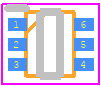 SI1023CX-T1-GE3 - Vishay PCB footprint - SO Transistor Flat Lead - SO Transistor Flat Lead - SC89: 6-LEADS (SOT-563F)_1
