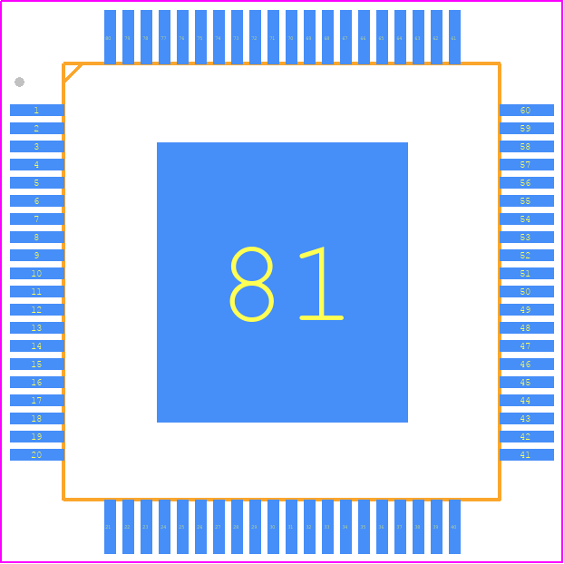 TMS320F28065UPFPS - Texas Instruments PCB footprint - Quad Flat Packages - Quad Flat Packages - PFP(S-PQFP-G80