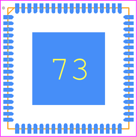 9ZML1233EKILF - Renesas Electronics PCB footprint - Quad Flat No-Lead - Quad Flat No-Lead - NLG72P1-ren1