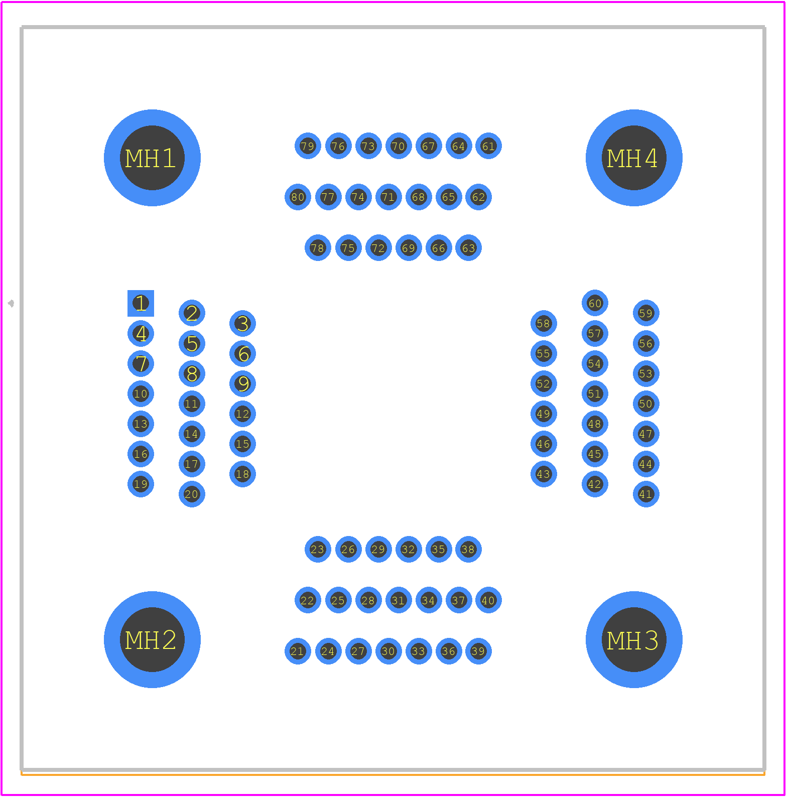 IC51-0804-808 - Yamaichi PCB footprint - Other - Other - IC51-0804-808-1