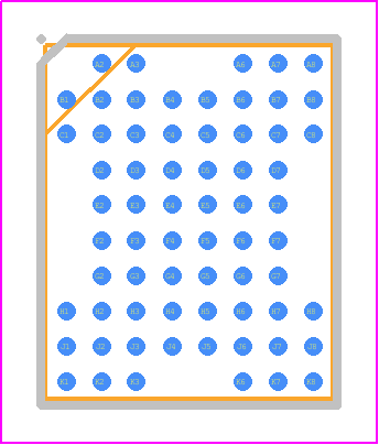 S34MS01G200GHI000 - Infineon PCB footprint - BGA - BGA - 67-Ball BGA, 8 x 6.5 mm