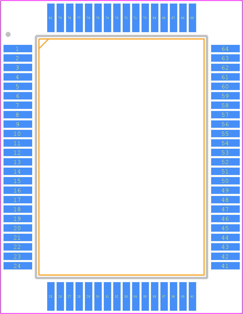 MSM6255GS-BK - OKI PCB footprint - Quad Flat Packages - Quad Flat Packages - QFP80-P-1420-0.80-BK