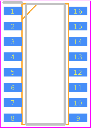 CA-IS3731LN - ChipAnalog PCB footprint - Small Outline Packages - Small Outline Packages - SOIC16_2