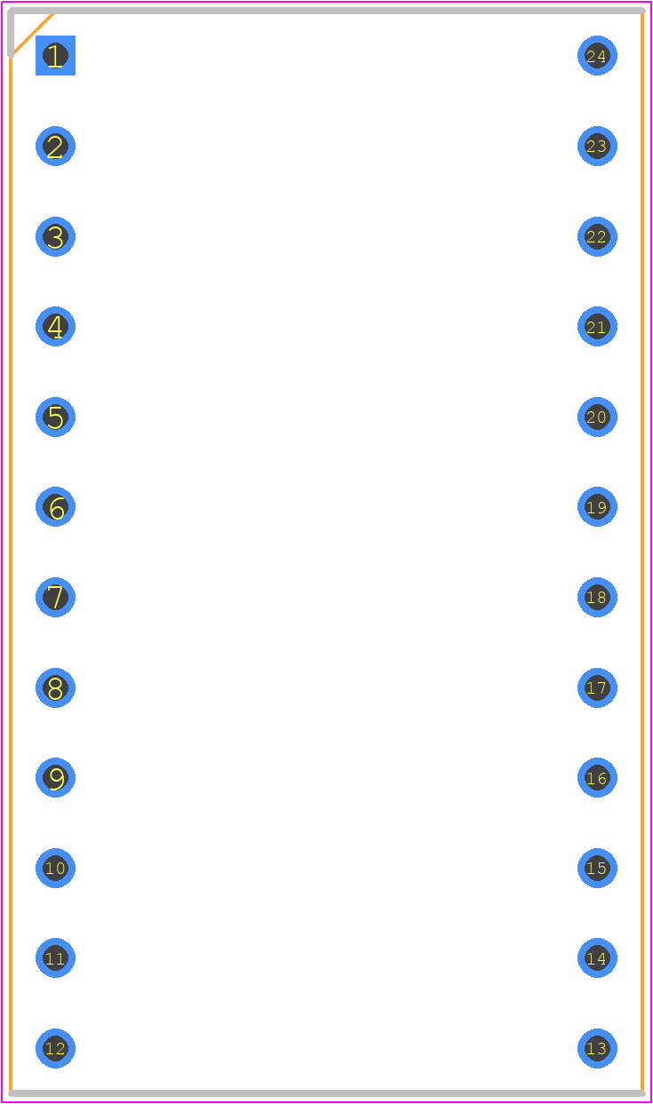 111-93-624-41-001000 - Mill-Max PCB footprint - Dual-In-Line Sockets - Dual-In-Line Sockets - 111-93-624-41-001000