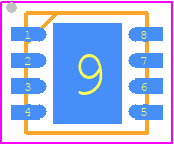 NCV459MNWTBG - onsemi PCB footprint - Small Outline No-lead - Small Outline No-lead - DFNW8 3x3, 0.65P CASE 507AB