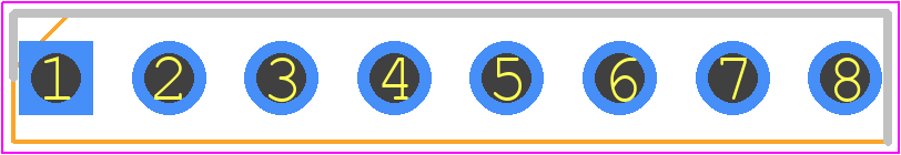 THAT2252 - THAT CORPORATION PCB footprint - Transistor Outline, Vertical - Transistor Outline, Vertical - 8-SIP