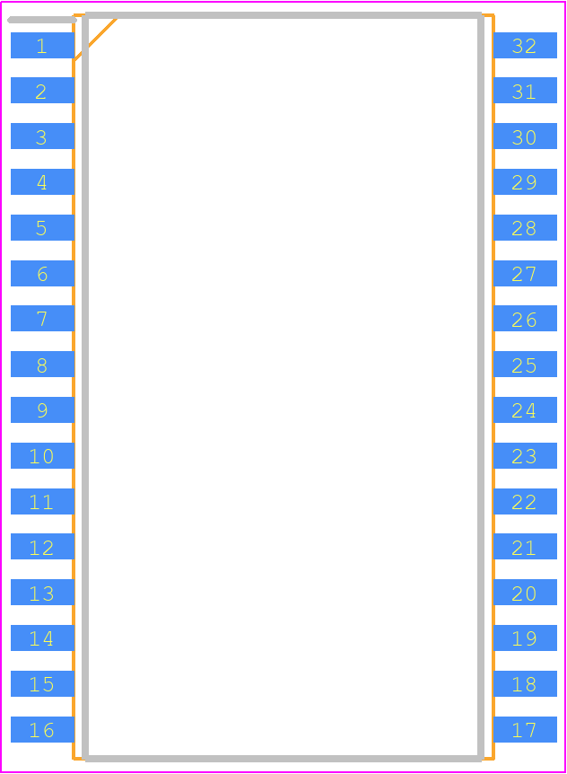 HM628512LFP-7 - HITACHI PCB footprint - Small Outline Packages - Small Outline Packages - 32-pin plastic SOP (FP-32D)